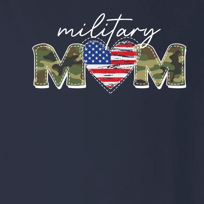 Cute Camouflage Military Mom American Flag Heart Toddler Long Sleeve Shirt