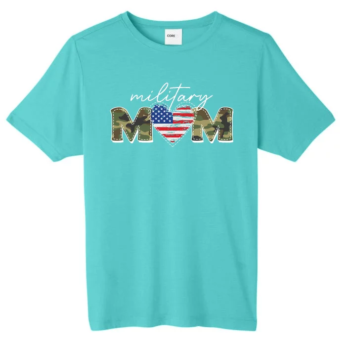 Cute Camouflage Military Mom American Flag Heart ChromaSoft Performance T-Shirt