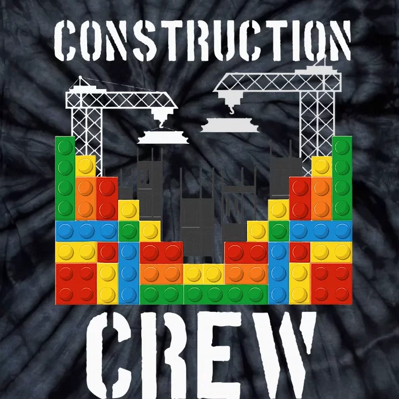 Construction Crew Master Builder Bricklayer Building Blocks Tie-Dye T-Shirt