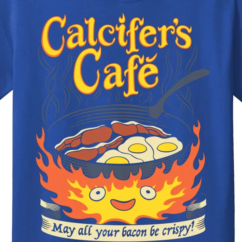 Calcifer's Cafe May All Your Bacon And Eggs Be Crispy Cooking Gift Kids T-Shirt