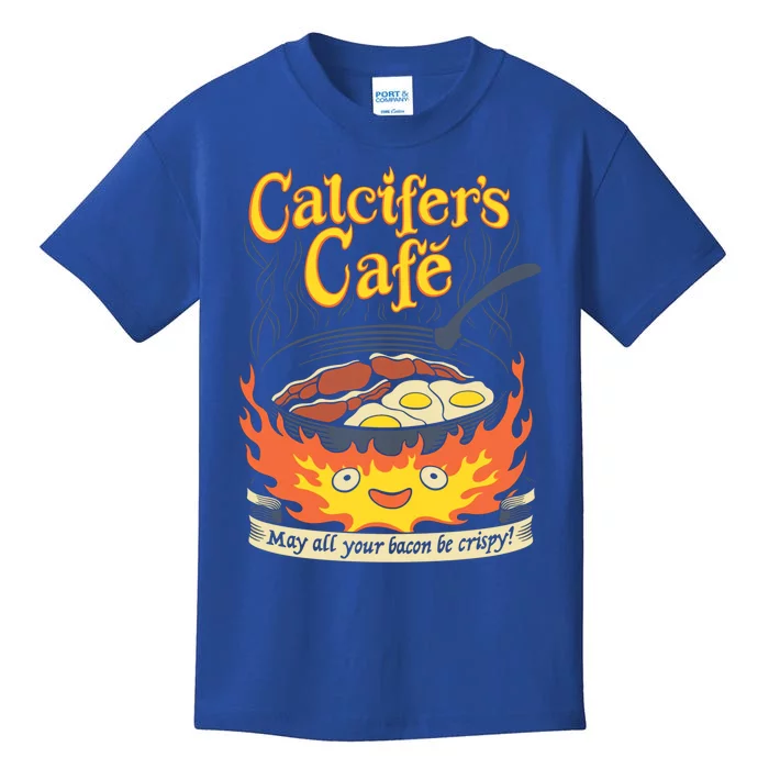 Calcifer's Cafe May All Your Bacon And Eggs Be Crispy Cooking Gift Kids T-Shirt