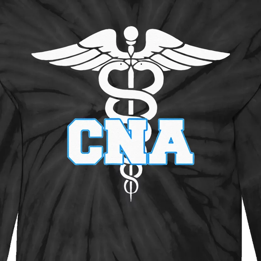 CNA Caduceus Medical Symbol Nurse Gifts Tie-Dye Long Sleeve Shirt