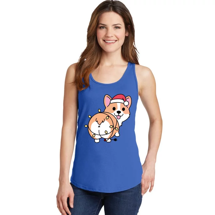 Christmas Corgi Mom Corgi Lover Xmas Light Animal Holiday Funny Gift Ladies Essential Tank