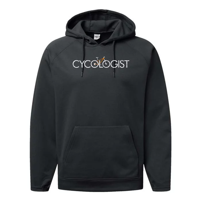 Cycologist Cool MTB Cycling Bicycle Fathers Day Cyclist Bike Performance Fleece Hoodie