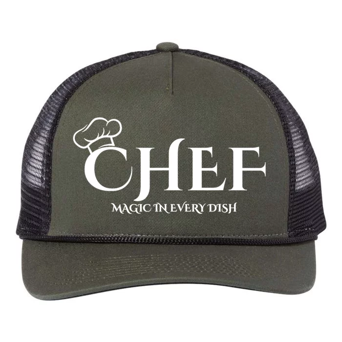 Cute Chef Magic In Every Dish Retro Rope Trucker Hat Cap