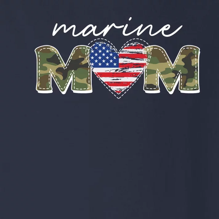 Cute Camouflage Marine Mom American Flag Heart Toddler Long Sleeve Shirt