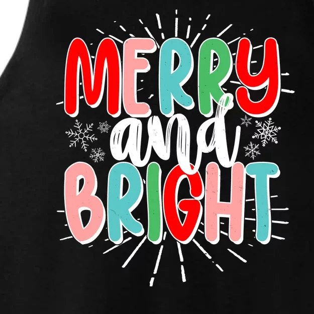 Cute Christmas Merry And Bright Ladies Tri-Blend Wicking Tank