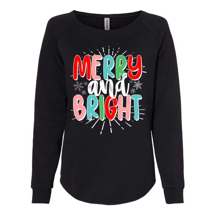 Cute Christmas Merry And Bright Womens California Wash Sweatshirt