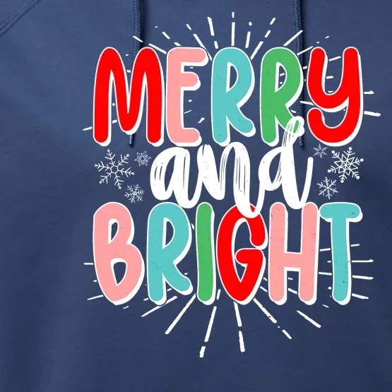 Cute Christmas Merry And Bright Performance Fleece Hoodie