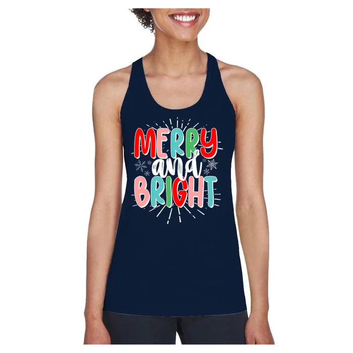 Cute Christmas Merry And Bright Women's Racerback Tank