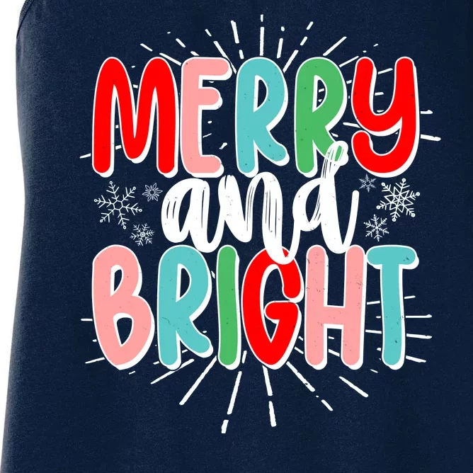 Cute Christmas Merry And Bright Women's Racerback Tank