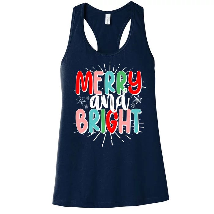 Cute Christmas Merry And Bright Women's Racerback Tank