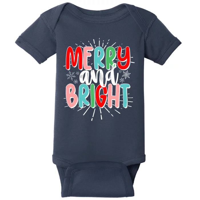 Cute Christmas Merry And Bright Baby Bodysuit