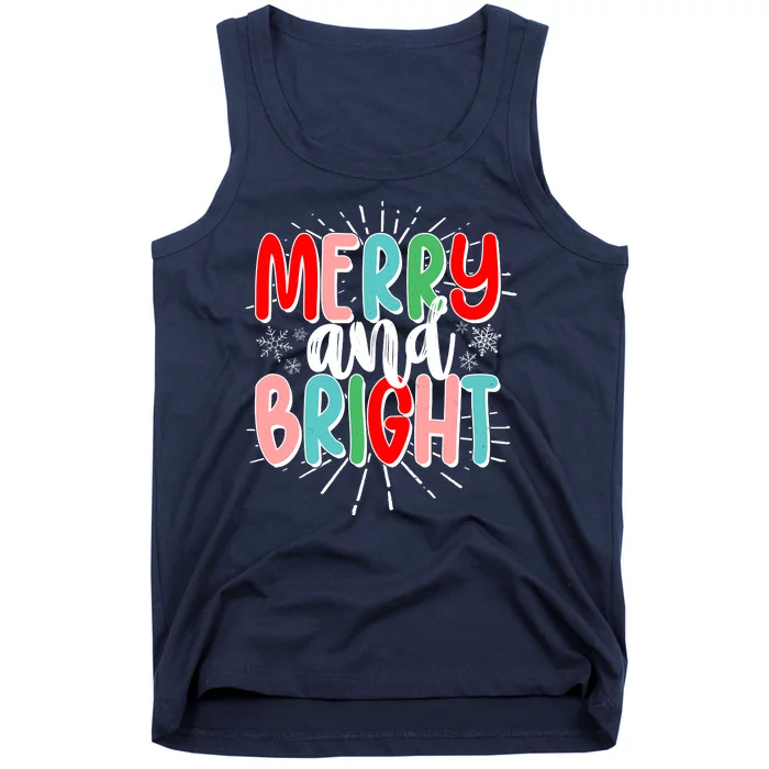 Cute Christmas Merry And Bright Tank Top