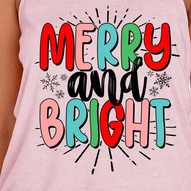 Cute Christmas Merry And Bright Women's Knotted Racerback Tank