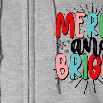 Cute Christmas Merry And Bright Full Zip Hoodie