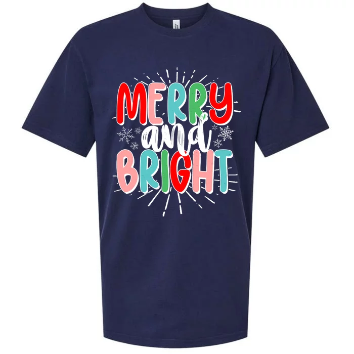 Cute Christmas Merry And Bright Sueded Cloud Jersey T-Shirt