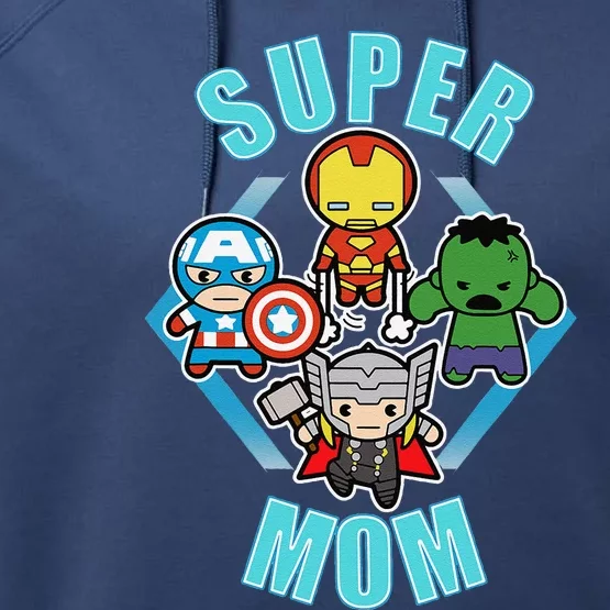 Comics Classic Mothers Day Kawaii Super Mom Performance Fleece Hoodie