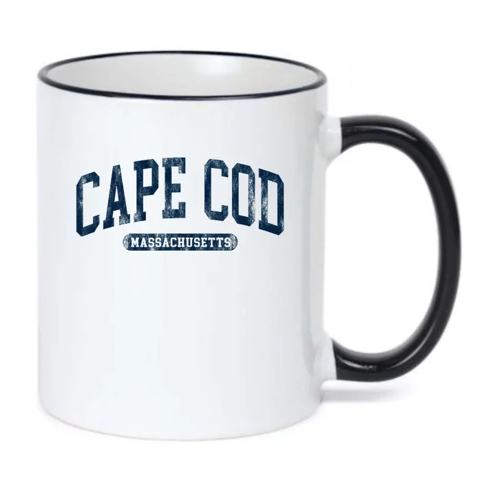 Cape Cod Massachusetts Retro Preppy Black Color Changing Mug