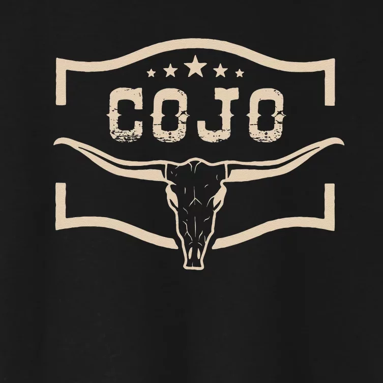 Cojo Country Music Cow Skull Western Skull Women's Crop Top Tee