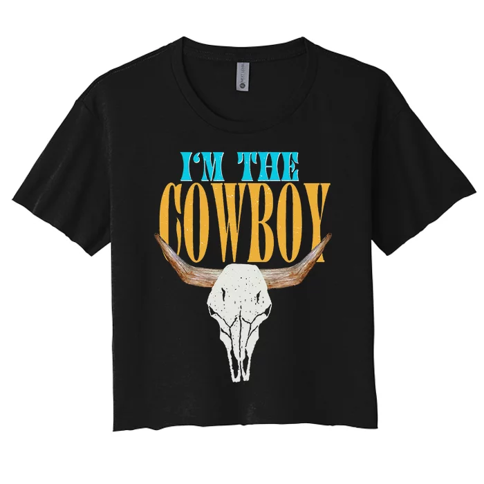 Country Couple Matching Outfits Cowgirls IM The Cowboys Women's Crop Top Tee