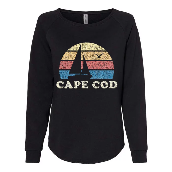 Cape Cod Ma Vintage Sailboat 70s Throwback Sunset Womens California Wash Sweatshirt