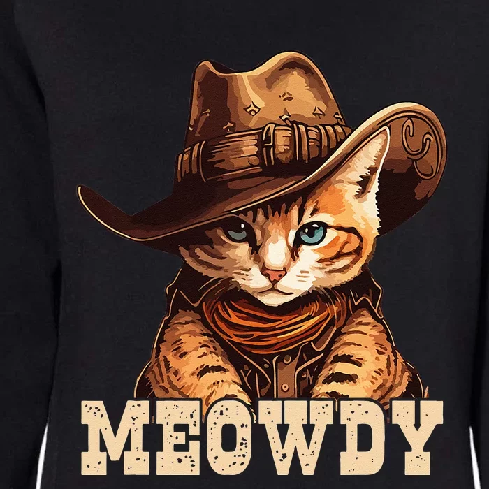 Cowboy Cat Meowdy Womens California Wash Sweatshirt