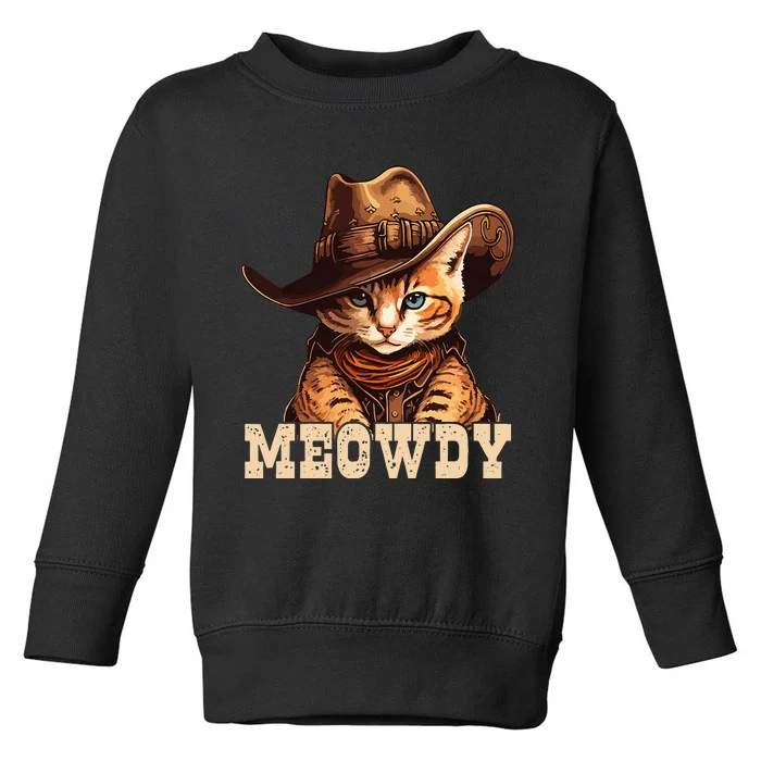 Cowboy Cat Meowdy Toddler Sweatshirt