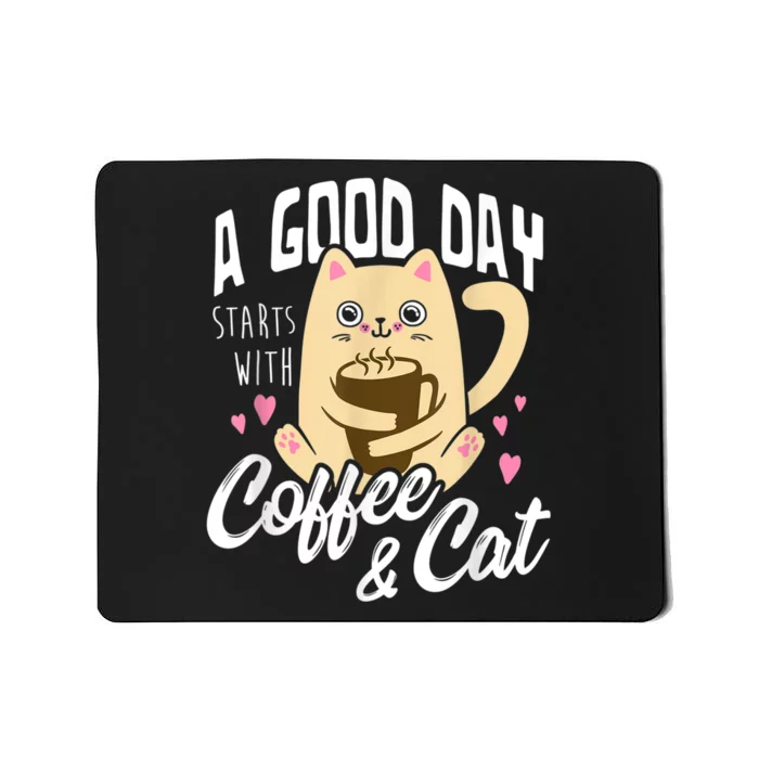 Cat & Coffee Mug Funny Cat Lover Gift Mousepad