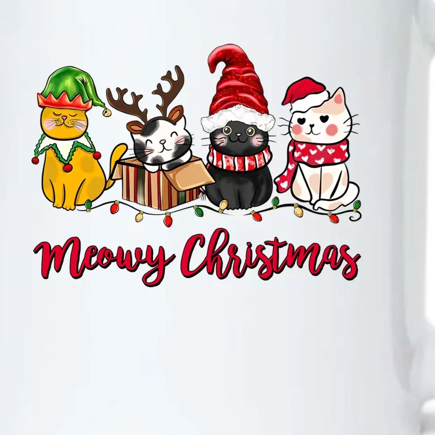 Cute Cats Meowy Christmas Graphic Merry Cat Lovers Xmas Gift Black Color Changing Mug