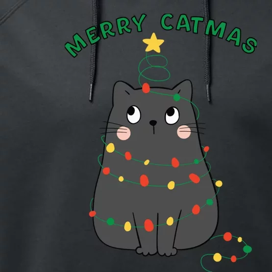 Christmas Cat Merry Catmas Christmas Performance Fleece Hoodie