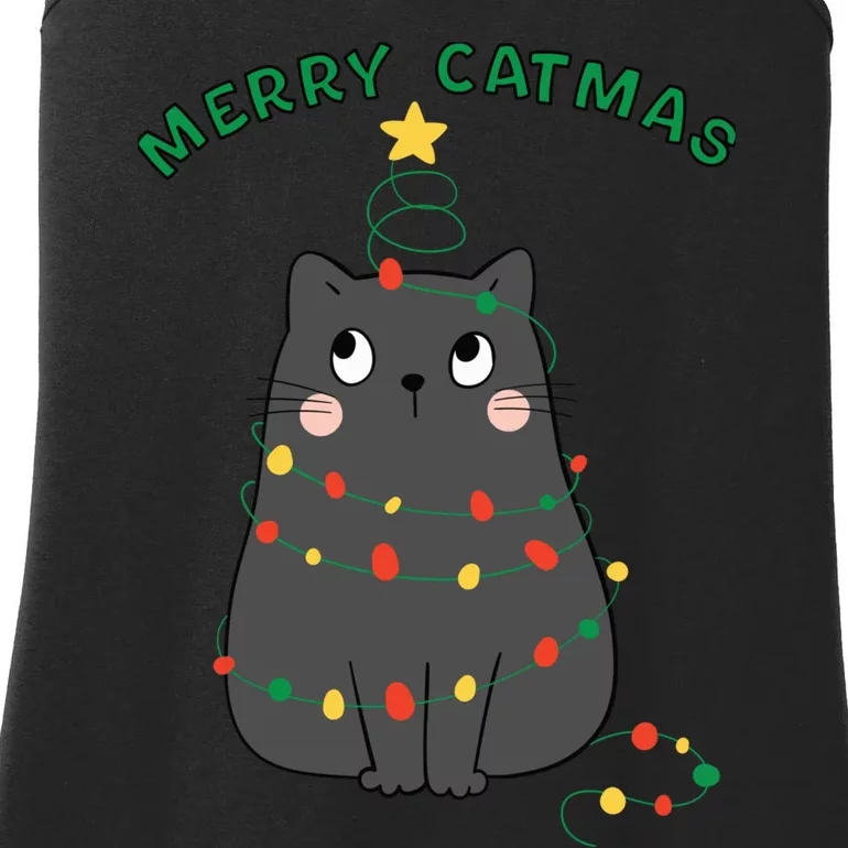 Christmas Cat Merry Catmas Christmas Ladies Essential Tank