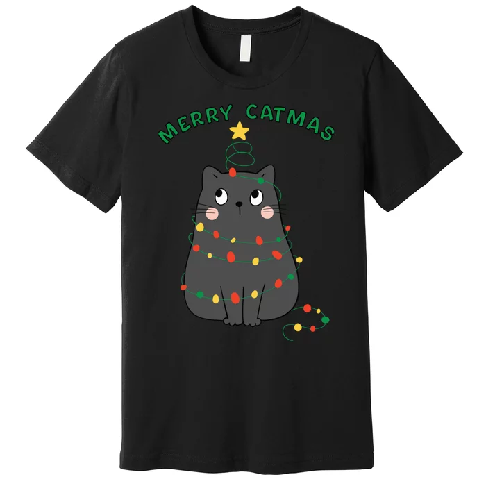 Christmas Cat Merry Catmas Christmas Premium T-Shirt