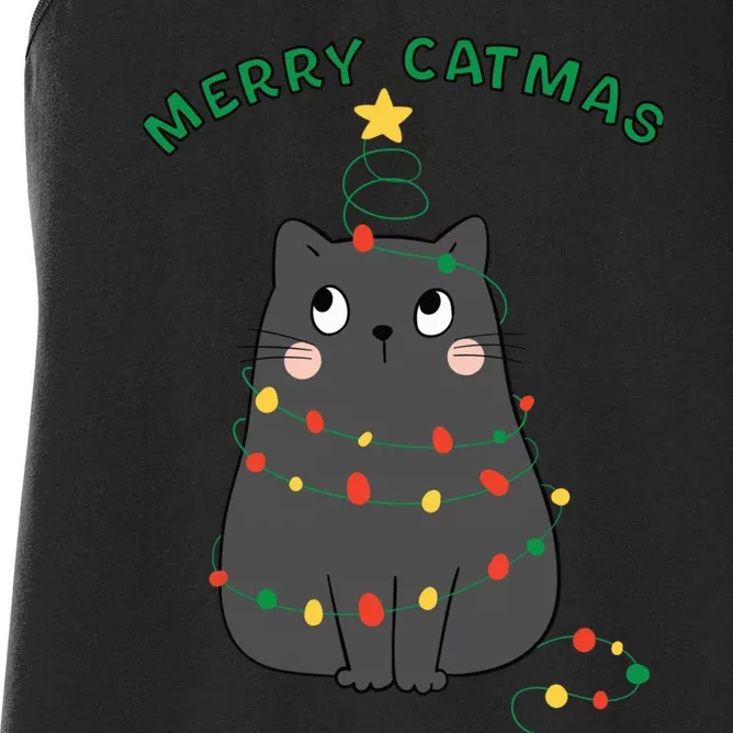 Christmas Cat Merry Catmas Christmas Women's Racerback Tank