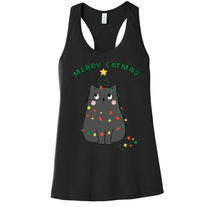 Christmas Cat Merry Catmas Christmas Women's Racerback Tank