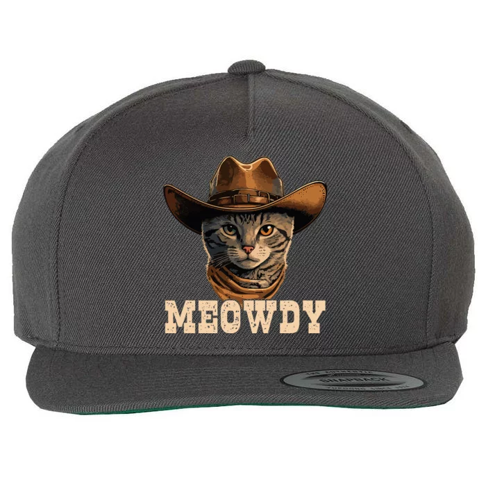 Cowboy Cat Meowdy Wool Snapback Cap