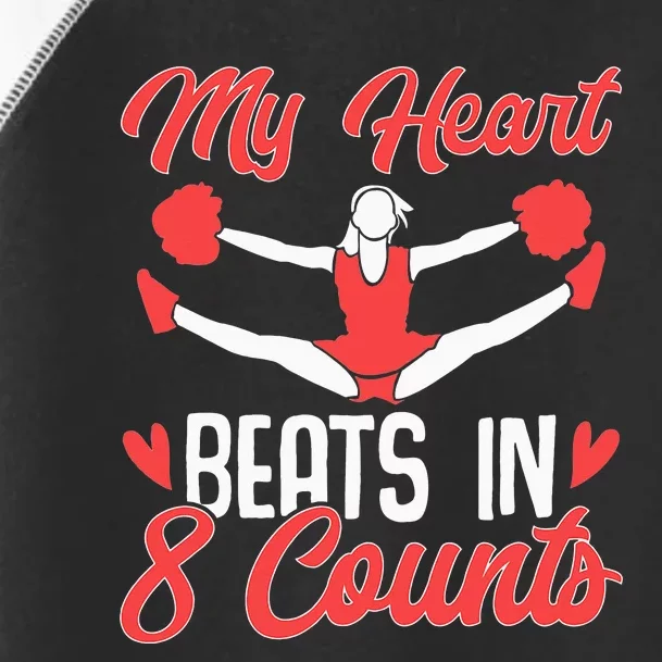 Cheerleader Cheerleading My Heart Beats in 8 Counts Toddler Fine Jersey T-Shirt