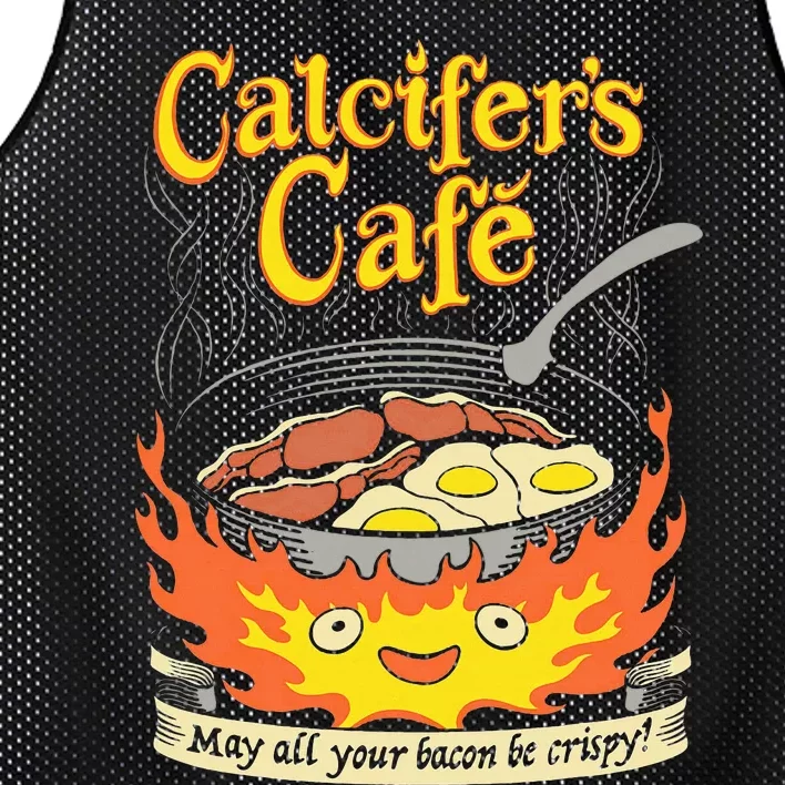 Calcifer's Cafe May All Your Bacon Eggs Mesh Reversible Basketball Jersey Tank