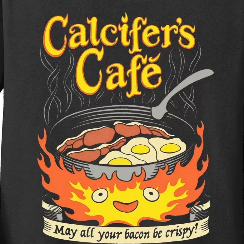 Calcifer's Cafe May All Your Bacon Eggs Kids Long Sleeve Shirt