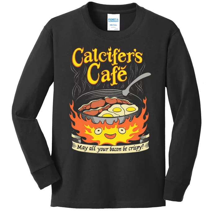 Calcifer's Cafe May All Your Bacon Eggs Kids Long Sleeve Shirt