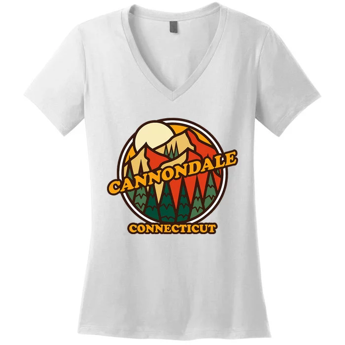 Cannondale Connecticut Mountain Hiking Souvenir Women's V-Neck T-Shirt