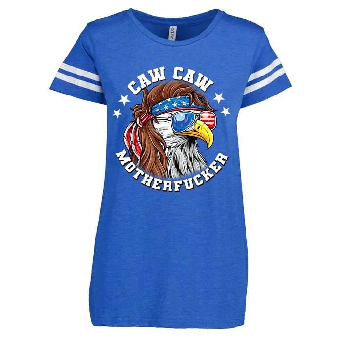 Caw Caw Motherfucker! Eagle Mullet 4th Of July Patriotic Design Enza Ladies Jersey Football T-Shirt