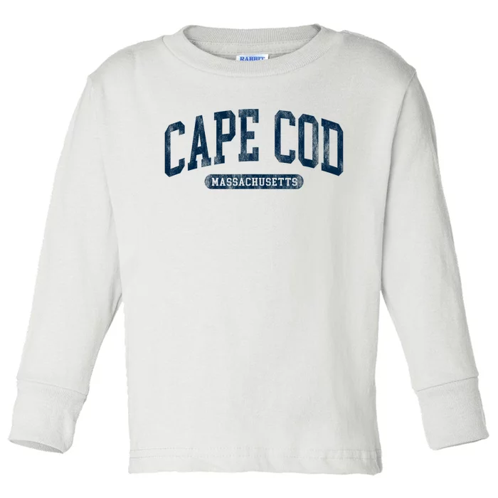 Cape Cod Massachusetts Retro Preppy Throwback Toddler Long Sleeve Shirt