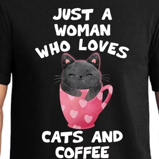 Cat Coffee Mug Just A Who Loves Cats And Coffee Gift Pajama Set