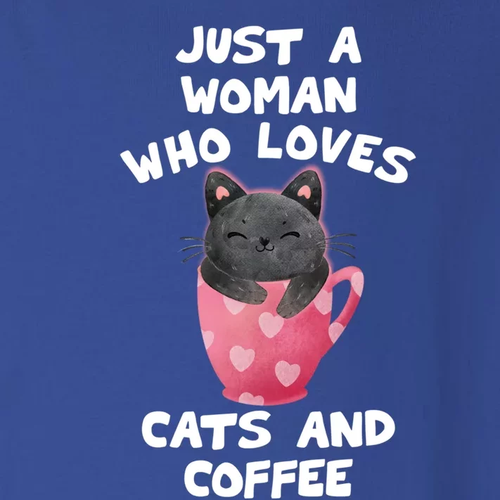 Cat Coffee Mug Just A Who Loves Cats And Coffee Gift Toddler Long Sleeve Shirt