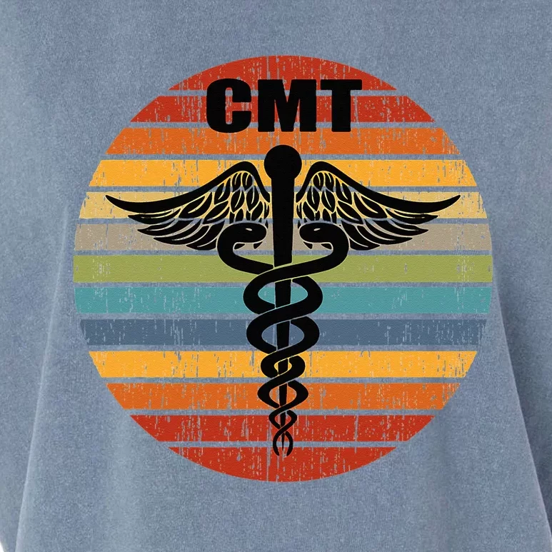 CMT Certified Massage Therapist Medical Caduceus Retro Gift Garment-Dyed Women's Muscle Tee