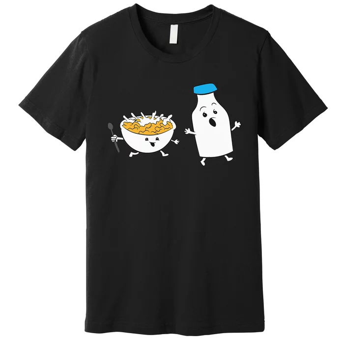 Cereal Chasing Milk Cornflakes Breakfast Cereal Premium T-Shirt