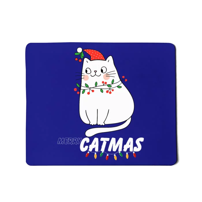 Cute Cat Merry Catmas Christmas Cat Lovers Santa Pajama Mousepad