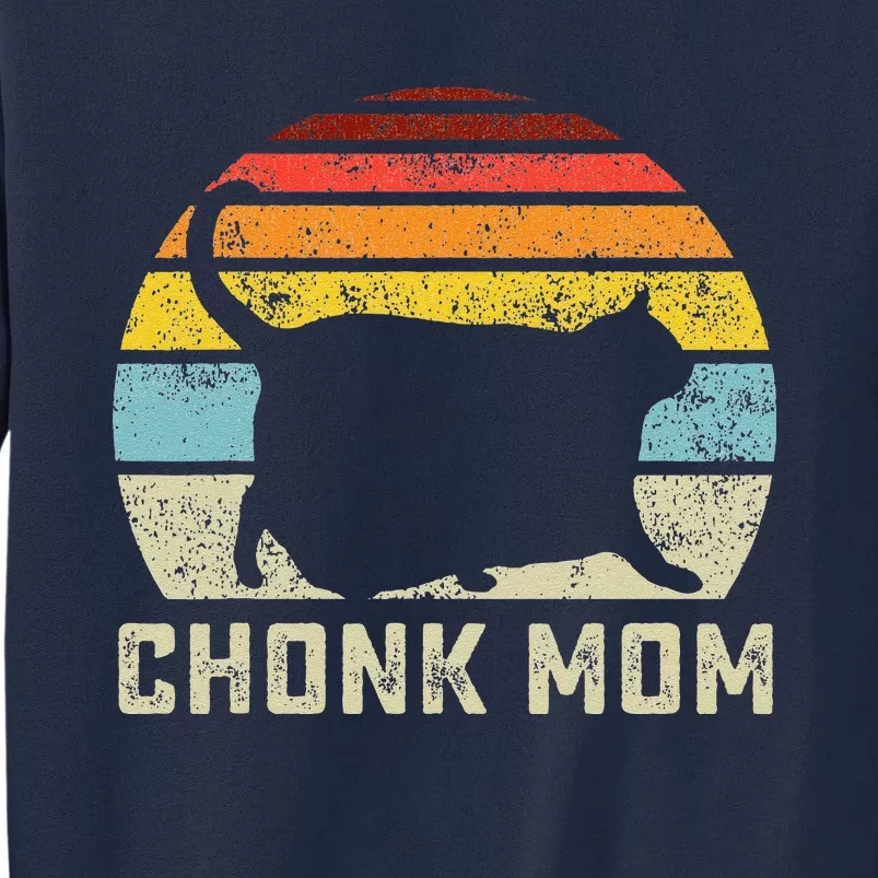 Chonk Cat Mom Scale Meme Funny Retro Style Mommy Cats Memes Tall Sweatshirt