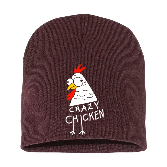 Crazy Chicken Meme Short Acrylic Beanie